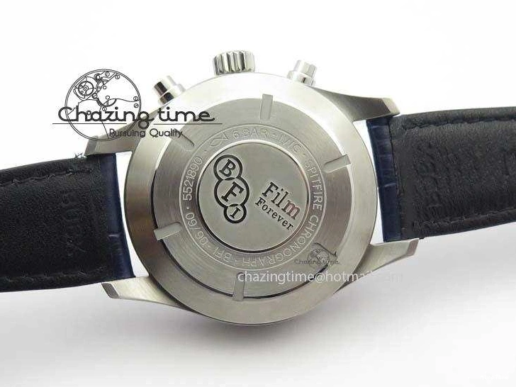 MIROTIME 0723 Pilot Chrono SS IW387809 ZF 1:1 Best Edition Silver Dial Blue Numbers On Blue Leather Strap A Lightweight 7263